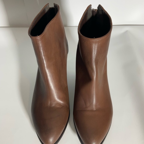 Summit by White Mountain Brown Leather Back Zipper Heeled Ankle Boots Size 40 - Picture 14 of 16